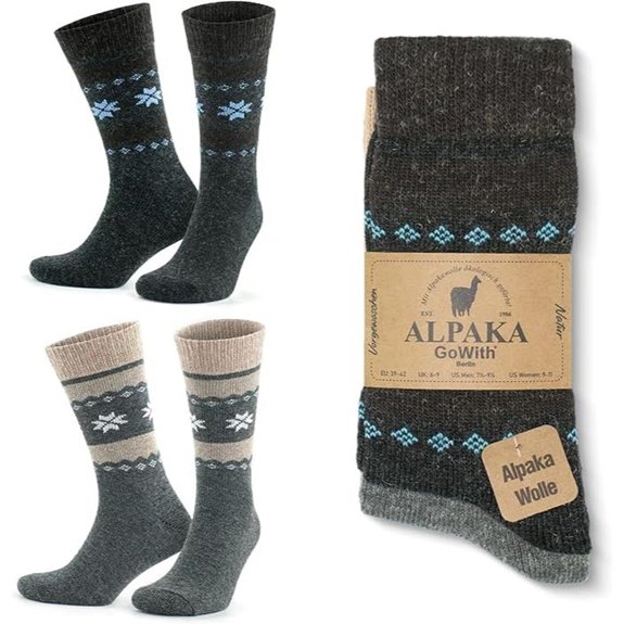 GoWith Alpaca Wool Blend Crew Socks for Men & Women